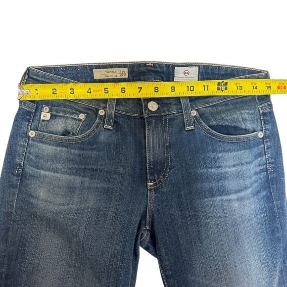 AG Adriano Goldschmied The Stilt Cigarette Leg Blue Denim Jeans 27R Womens - Picture 9 of 11